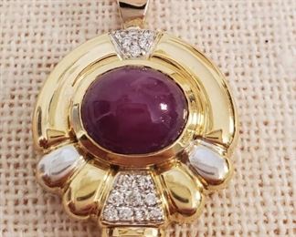 14k Gold Ruby pendent 1 of 2
