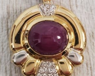 14k Gold Ruby pendent 1 of 2