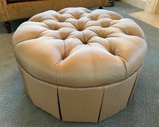 33" diameter upholstered ottoman 18"H  