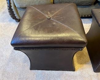 Durham Furniture leather storage ottomans 20" x 20" x 19"H 