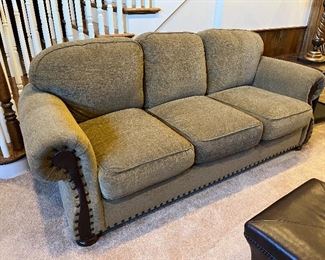 Taylor King upholstered sofa 88"W x 34"D x 38"H with 19" seat height