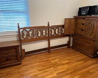 Basic Witz King Bedroom Set-Headboard, nightstand, and armoire pictured