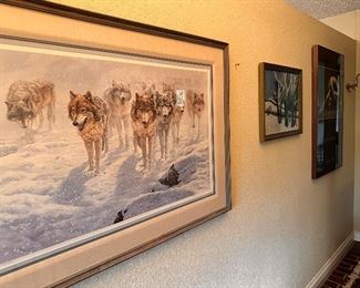 Signed and Numbered Lithograph Print of Pack of Wolves