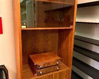 Vintage Glass Front and Wood Cabinet
