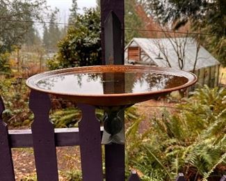 Copper Metal Bird Bath