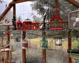 Assorted Decorative Yard Art Birdcages