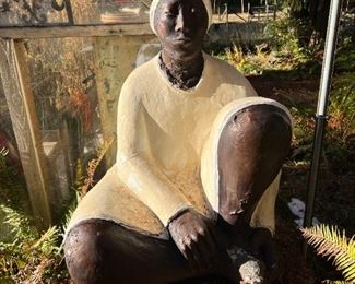 Large Zen Statue of a Seated Woman