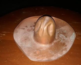 Vintage ashtray Copper  cowboy hat