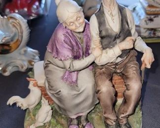 Guiseppe Cappe Capodimonte older couple figurine