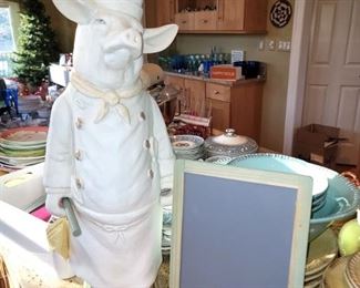 Large Pig Chef statue
