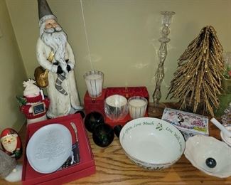 Christmas and Halloween decor. Bohemian cut crystal red to clear votives, Nest candles and more