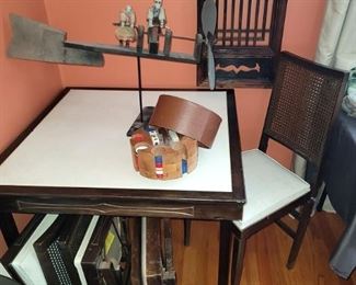 Vintage Leg-o-matic wood folding tables and chairs