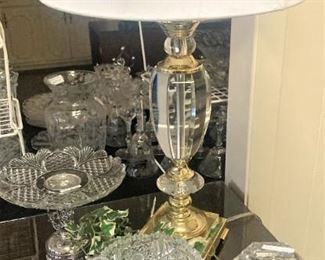 Lamp; crystal pieces
