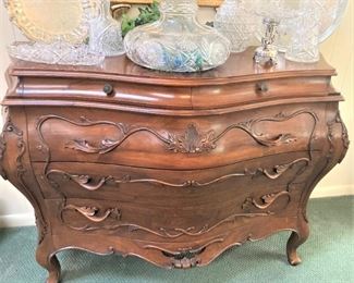 Bombay chest with elegant carving 
