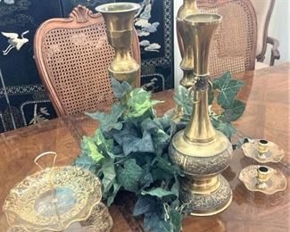 Brass candleholders