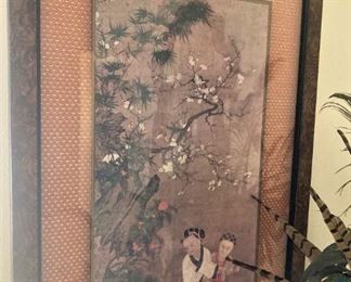 Framed and matted Asian art