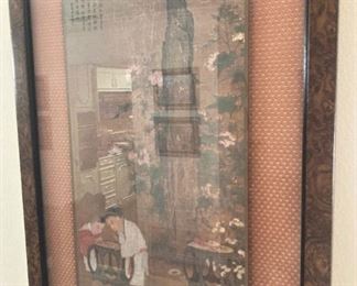 Framed and matted Asian art