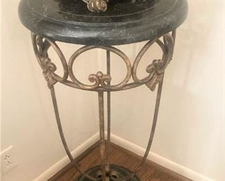 Marble top plant stand