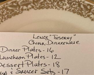 Lenox "Tuscany" china dinnerware