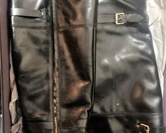 Black leather boots