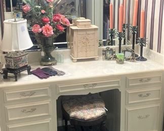 Vanity selections including stool