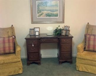 Desk; matching chairs