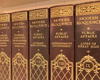 Good-looking set of books (missing one volume) - "Modern Eloquence"