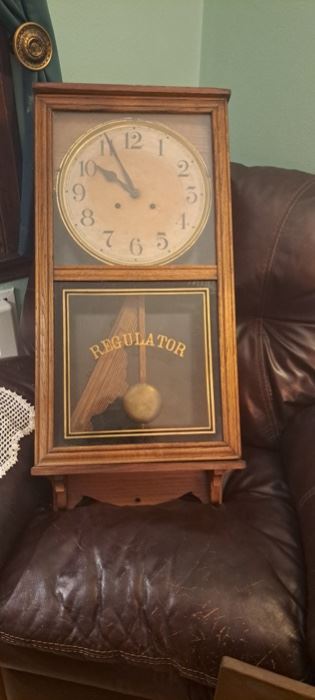 antique Waterbury Regulator wall clock