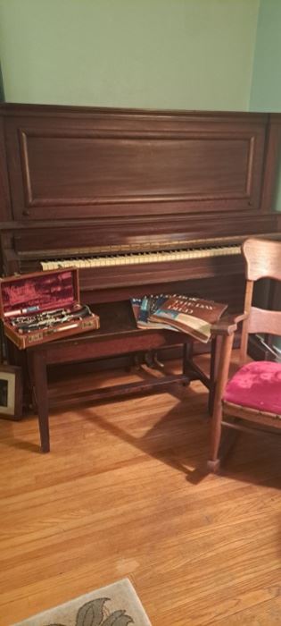 antique upright piano