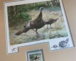 First Virginia Wild Turkey Stamp...signed and numbered framed print!