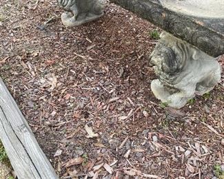 RARE  BULLDOG Concrete Bench!