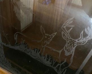 Etched Glass on Gun Cabinet!