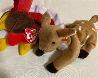 TY Beanie Baby Turkey  and  Fawn!