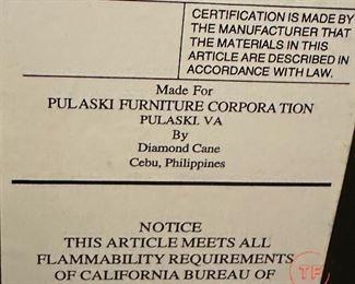 PULASKI Furniture Rolled Arm Bench with Leather Cushion