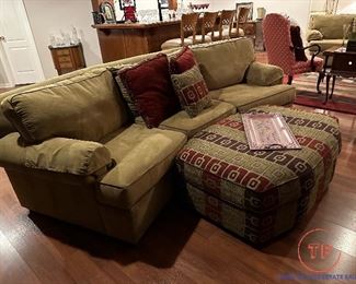 Curved Sofa by SMITH BROTHERS with Ottoman