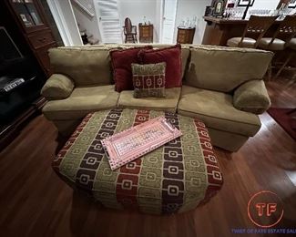 Curved Sofa by SMITH BROTHERS with Ottoman