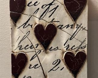 SID DICKENS Memory Block - Red Hearts with Script