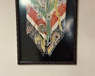 Vintage Scarf and Sterling Silver Trinket Purse in Shadow Box