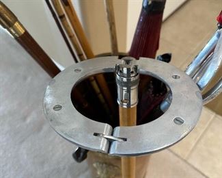 Vintage Stool Cane with Bakelite Inserts