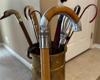 Vintage Stool Cane with Bakelite Inserts