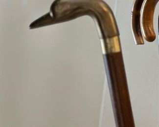 Brass Duck Head Walking Cane
