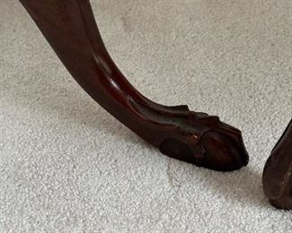 Mahogany Side Table with Claw Feet