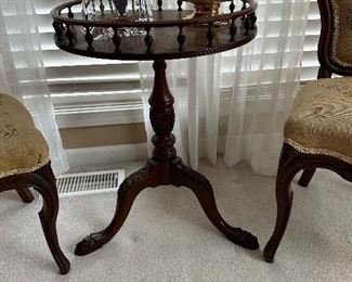 Mahogany Side Table with Claw Feet