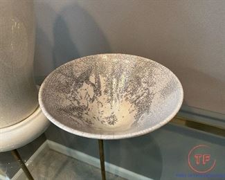 SHELDON GANSTROM Signed Raku Art Pottery with Crackle Glaze