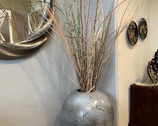 Large Oval Vase with Bamboo Motif