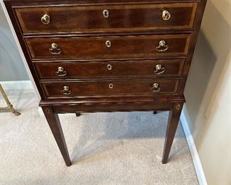Vintage Mahogany Silver Chest with Inlay