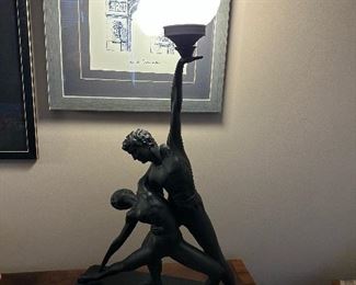Ballet Dancers Figural Table Lamp