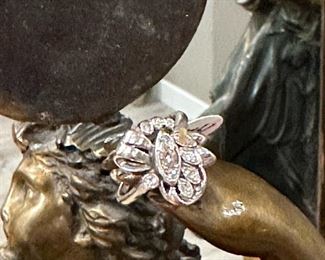 14K Gold Art Deco Style Diamond Ring