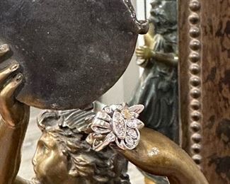 14K Gold Art Deco Style Diamond Ring