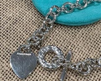 Tiffany & Co Sterling Silver Heart Charm Necklace